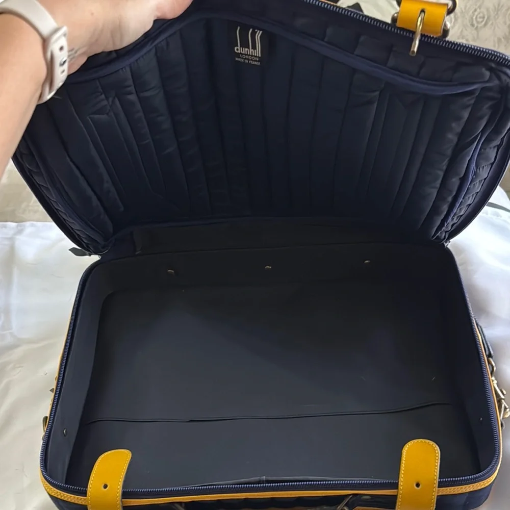 Navy and Yellow Quilted Crossbody Bag - Unbranded